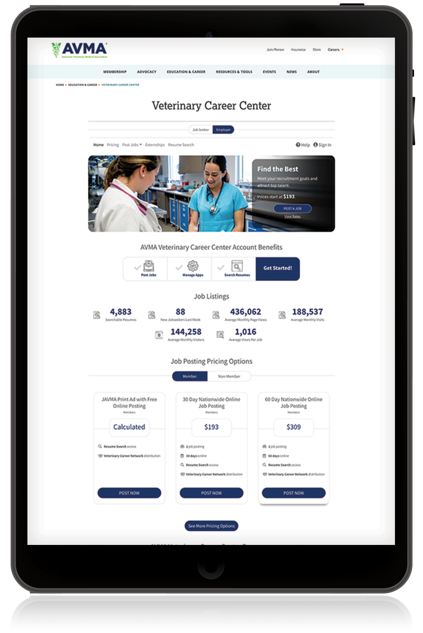screenshot of Naylor Job Board & Career Center